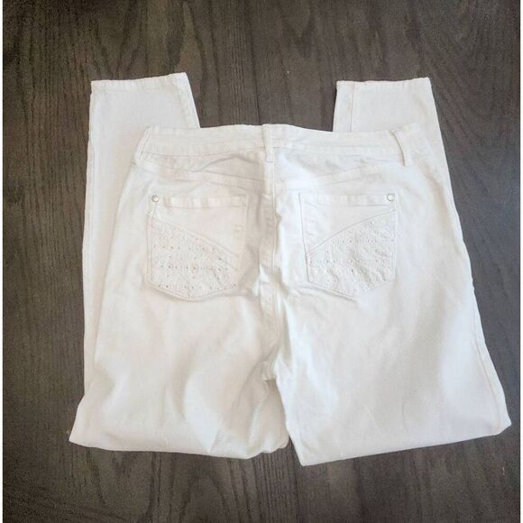 Gloria Vanderbilt Women's Amanda Classic Rise Stretch Denim Crop Jeans White Sz - Picture 2 of 7